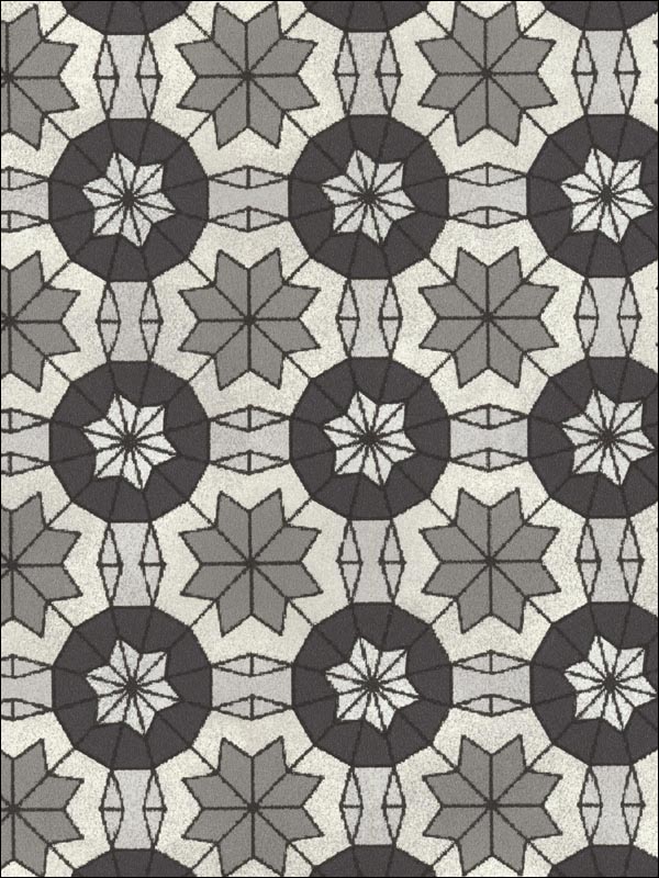 Marqueterie Grey Mosaic Geometric Wallpaper 341774 by Kenneth James Wallpaper for sale at Wallpapers To Go