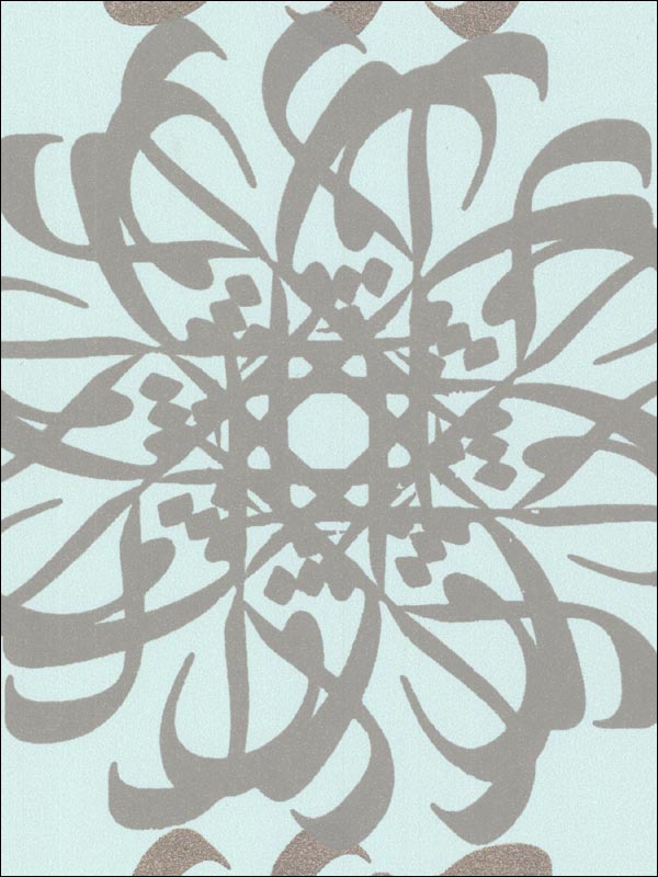 Hazar Afsan Aquamarine Modern Medallion Wallpaper 341781 by Kenneth James Wallpaper for sale at Wallpapers To Go