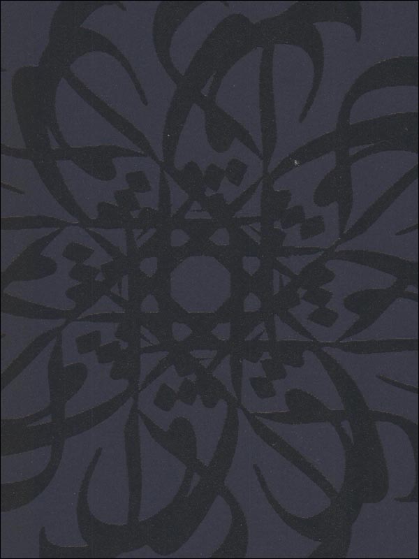 Hazar Afsan Black Modern Medallion Wallpaper 341783 by Kenneth James Wallpaper for sale at Wallpapers To Go