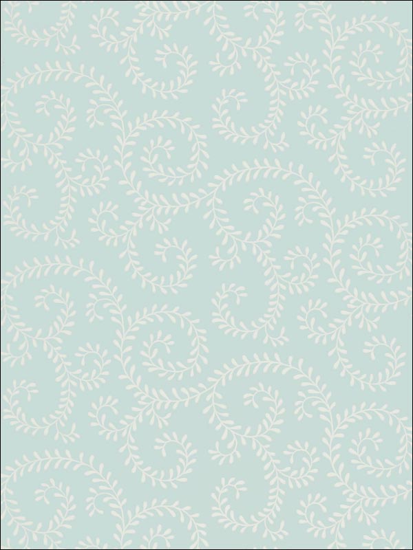 Leafy Scroll Sky Wallpaper 5005092 by Schumacher Wallpaper for sale at Wallpapers To Go