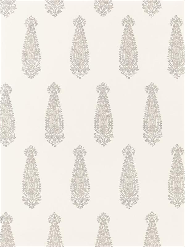Katara Paisley Oyster Wallpaper 5005330 by Schumacher Wallpaper for sale at Wallpapers To Go