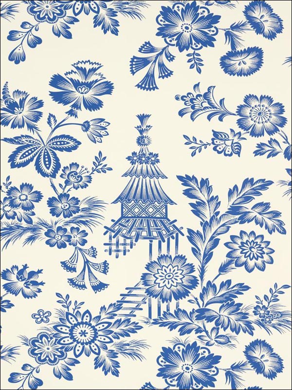 Song Garden Porcelain Wallpaper 5007030 by Schumacher Wallpaper for sale at Wallpapers To Go