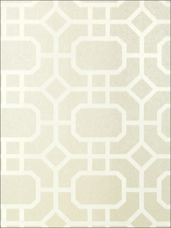 Portier Flock White on Pearl Wallpaper T11000 by Thibaut Wallpaper for sale at Wallpapers To Go
