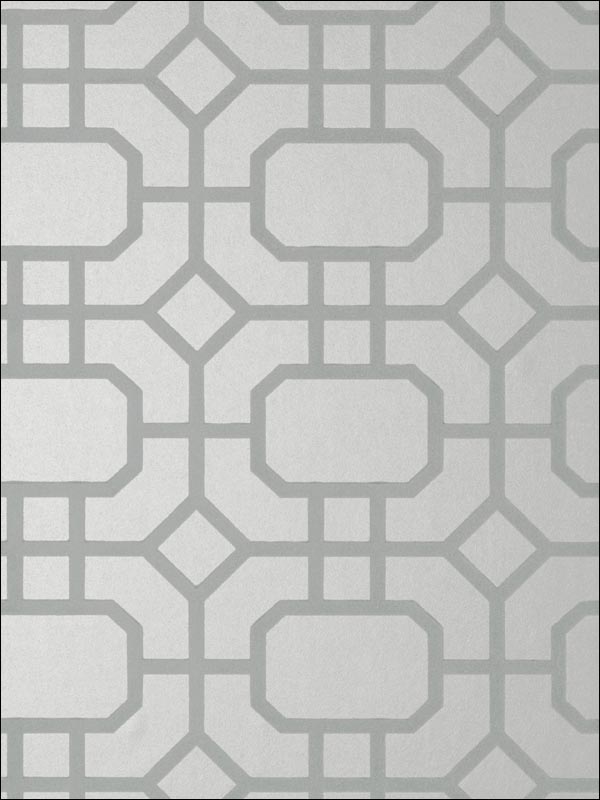 Portier Flock Grey on Silver Wallpaper T11001 by Thibaut Wallpaper for sale at Wallpapers To Go