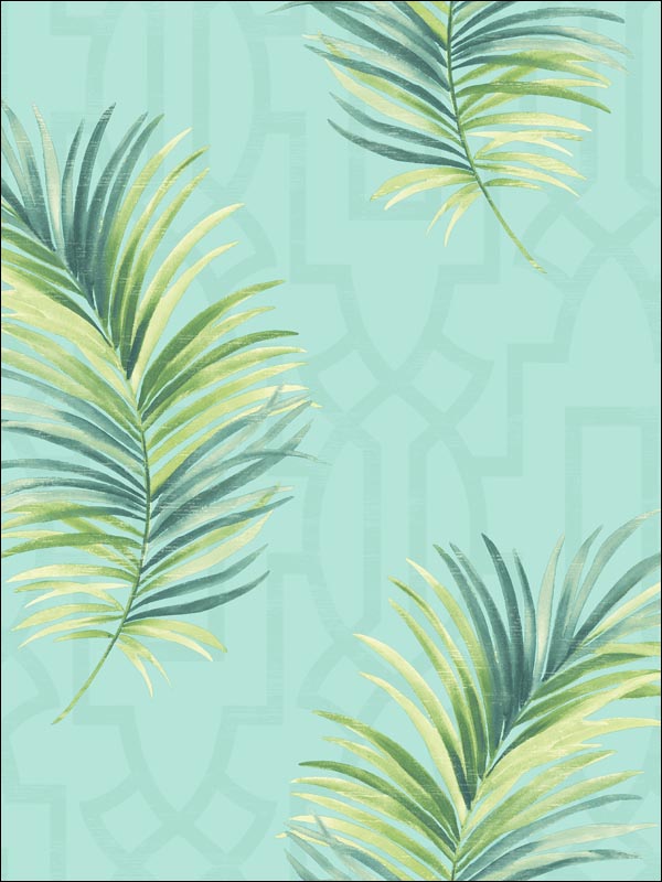 Palm Leaves Trellis Wallpaper BL41002 by Pelican Prints Wallpaper for sale at Wallpapers To Go