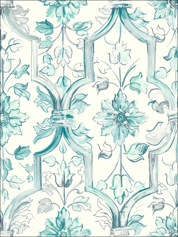 Floral Trellis Wallpaper JA30202 by Pelican Prints Wallpaper for sale at Wallpapers To Go