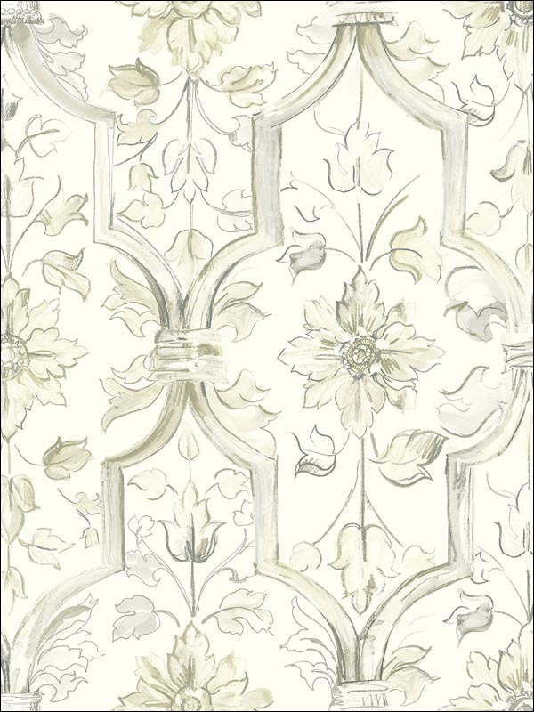 Floral Trellis Wallpaper JA30205 by Pelican Prints Wallpaper for sale at Wallpapers To Go
