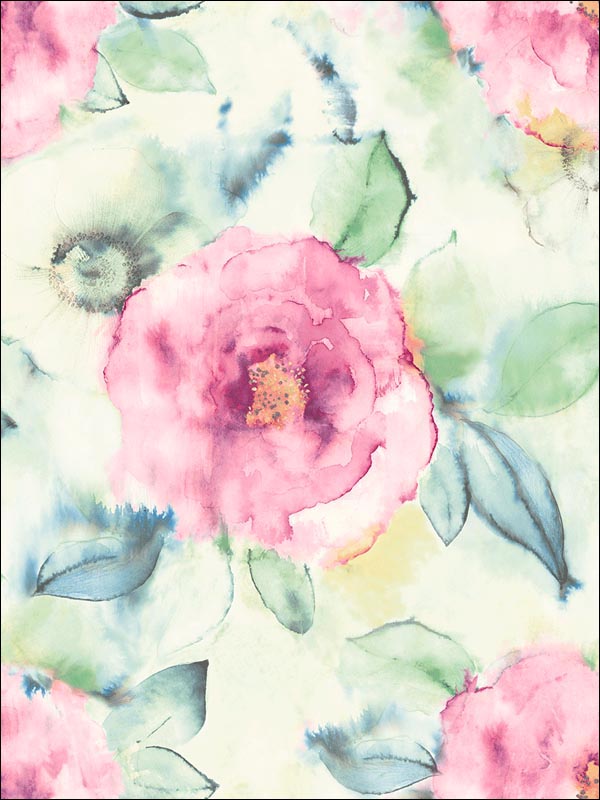 Floral Watercolor Wallpaper JA31201 by Pelican Prints Wallpaper for sale at Wallpapers To Go