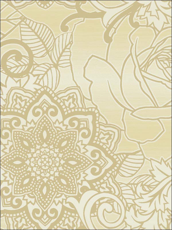 Floral Medallion Wallpaper GA30003 by Collins and Company Wallpaper for sale at Wallpapers To Go