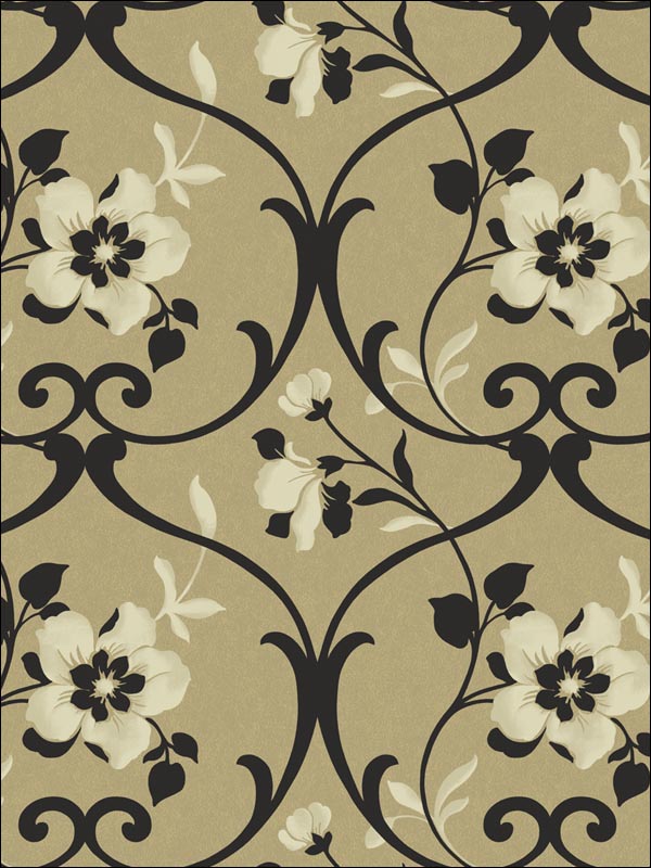 Floral Scroll Wallpaper GA31405 by Collins and Company Wallpaper for sale at Wallpapers To Go