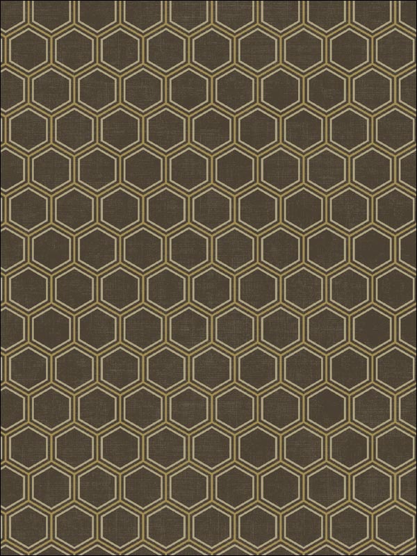 Curie Geo Chocolate and Gold Wallpaper AV51205 by Seabrook Wallpaper for sale at Wallpapers To Go