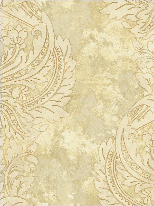 Newton Damask Gold Wallpaper AV51305 by Seabrook Wallpaper for sale at Wallpapers To Go