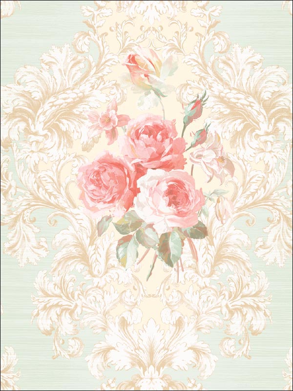 Vesper Floral Wallpaper CM10302 by Seabrook Wallpaper for sale at Wallpapers To Go