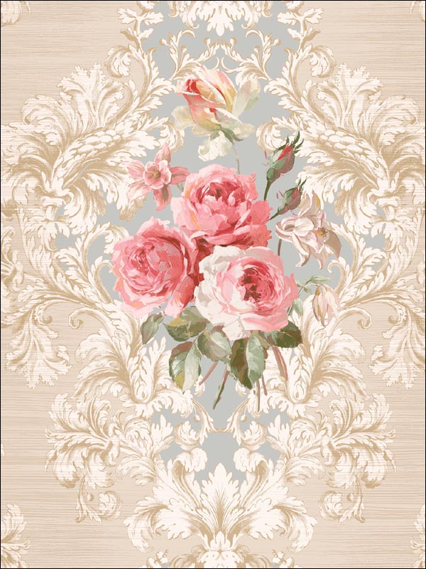 Vesper Floral Wallpaper CM10312 by Seabrook Wallpaper for sale at Wallpapers To Go