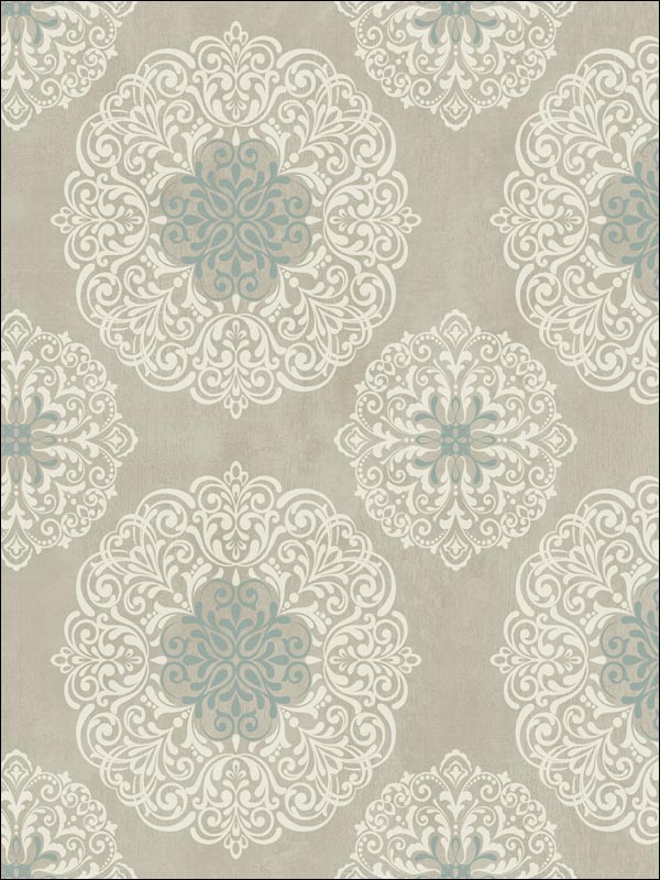 Medallion Wallpaper DL31204 by Hemisphere Wallpaper for sale at Wallpapers To Go