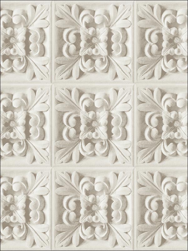 Rosette Tiles Wallpaper TD31610 by Pelican Prints Wallpaper for sale at Wallpapers To Go