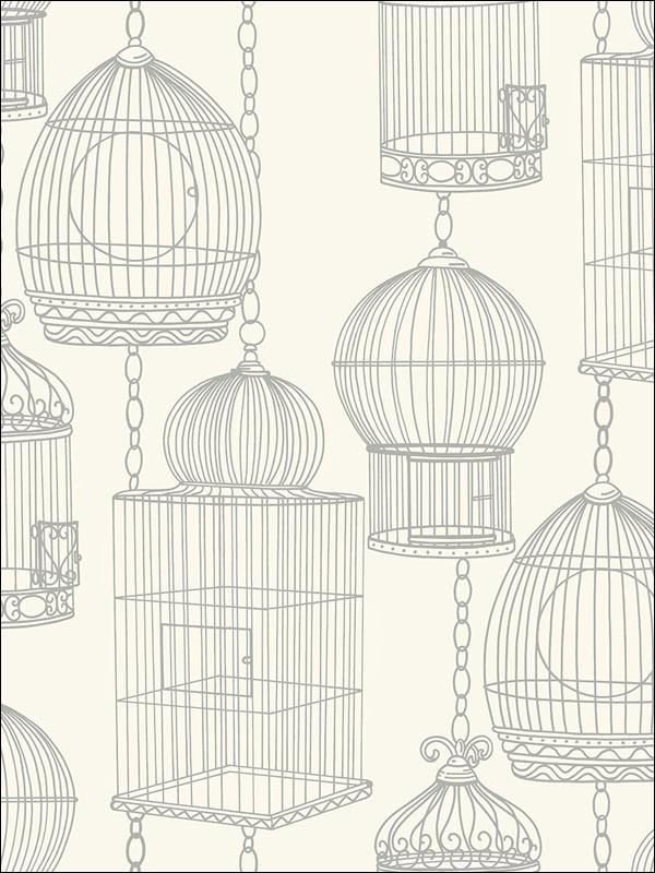 Bird Cages Wallpaper BW21507 by Paper and Ink Wallpaper for sale at Wallpapers To Go