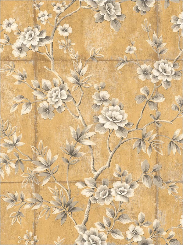 Floral Trail Stonewall Stonework Wallpaper AI41905 by Seabrook Wallpaper for sale at Wallpapers To Go
