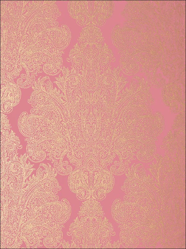 Auburn Metallic Gold on Pink Wallpaper AT6103 by Anna French Wallpaper for sale at Wallpapers To Go