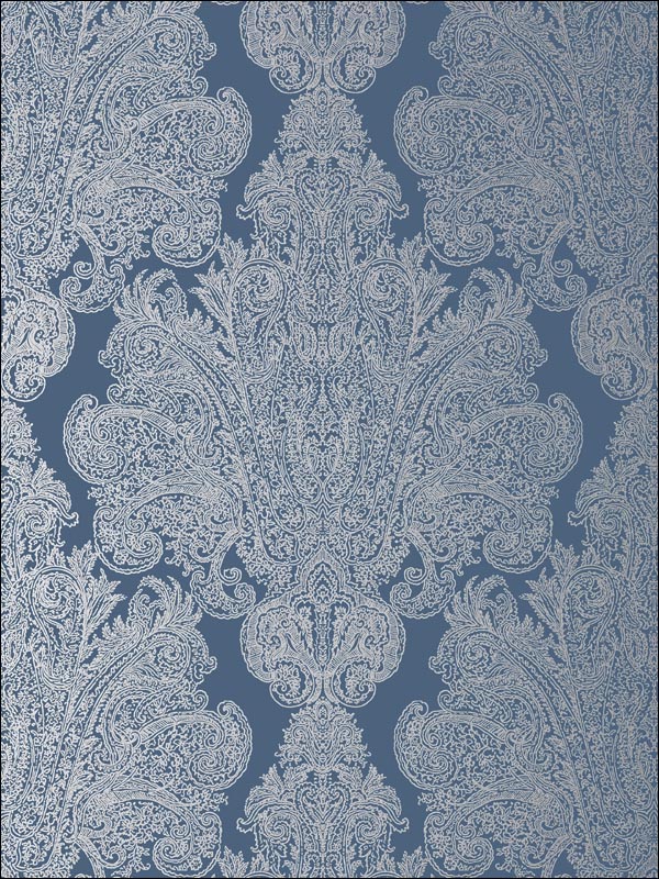 Auburn Metallic Silver on Navy Wallpaper AT6105 by Anna French Wallpaper for sale at Wallpapers To Go
