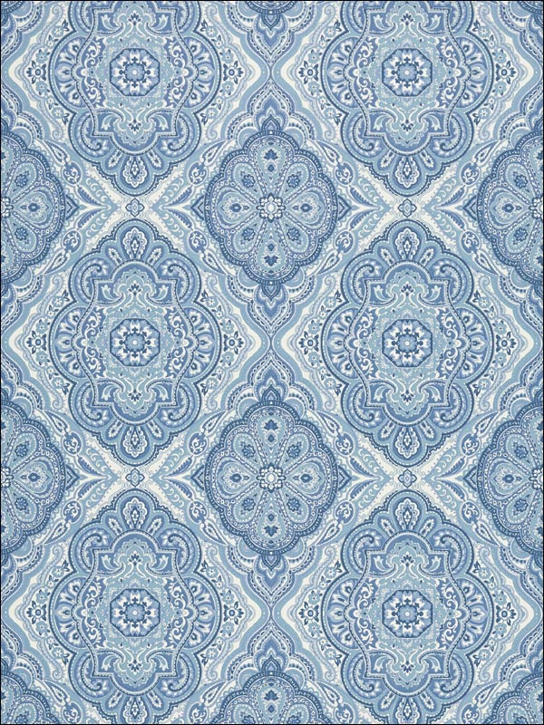 Sterling Blue and White Wallpaper AT6143 by Anna French Wallpaper for sale at Wallpapers To Go