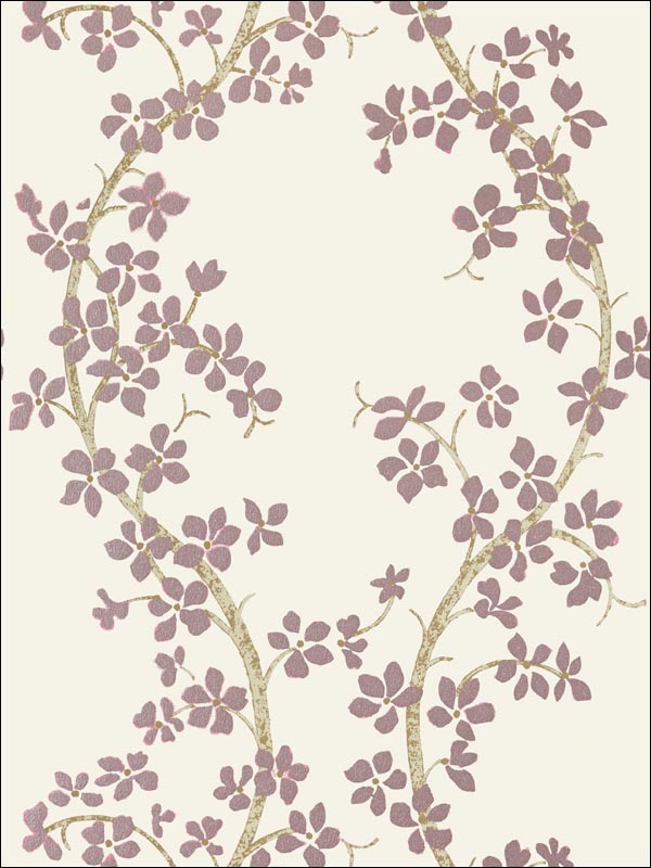 St Albans Grove Pink on Ivory Wallpaper AT6155 by Anna French Wallpaper