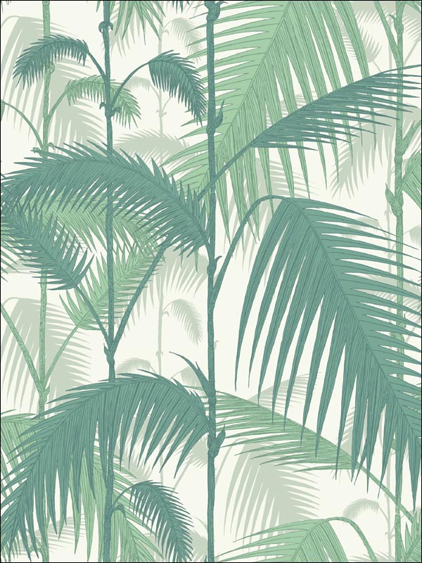 Palm Jungle Forest Green White Wallpaper 951002 by Cole and Son Wallpaper