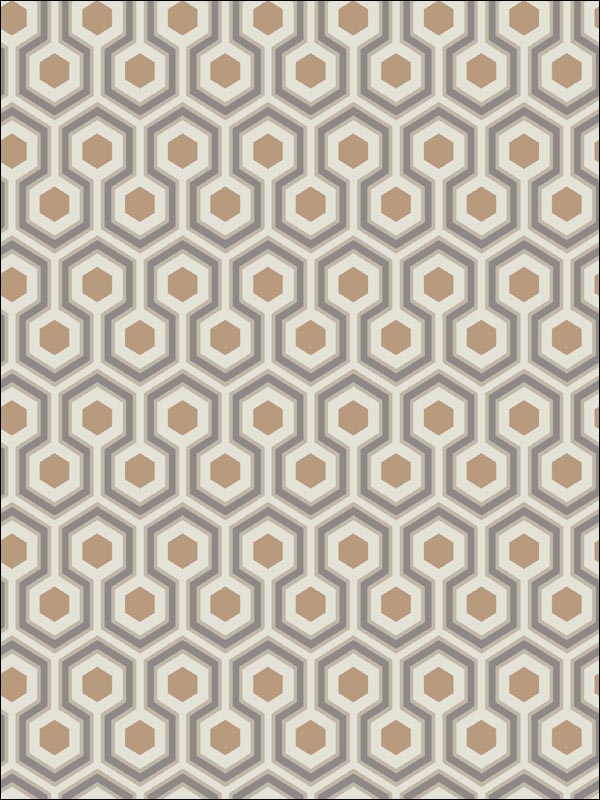 Hicks Hexagon Gold Taupe Wallpaper 953017 by Cole and Son Wallpaper for sale at Wallpapers To Go