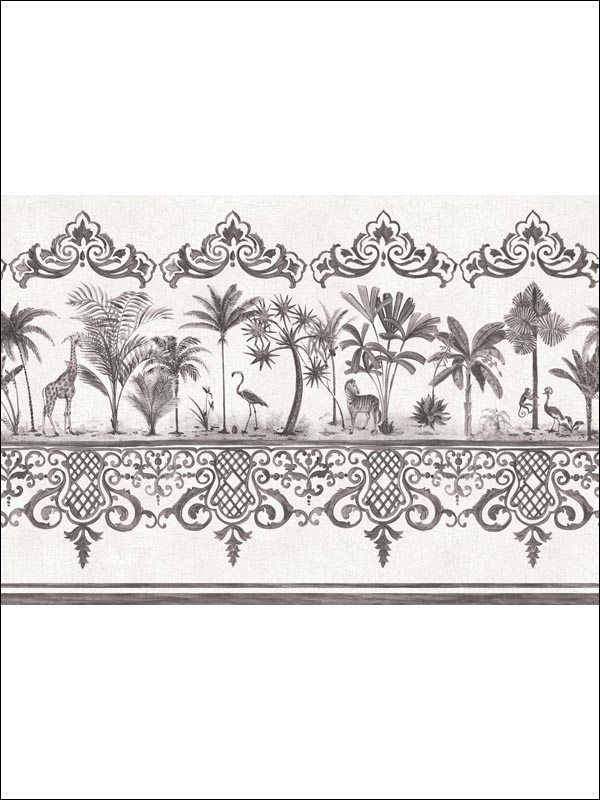 Rousseau Charcoal Border 9910044 by Cole and Son Wallpaper for sale at Wallpapers To Go
