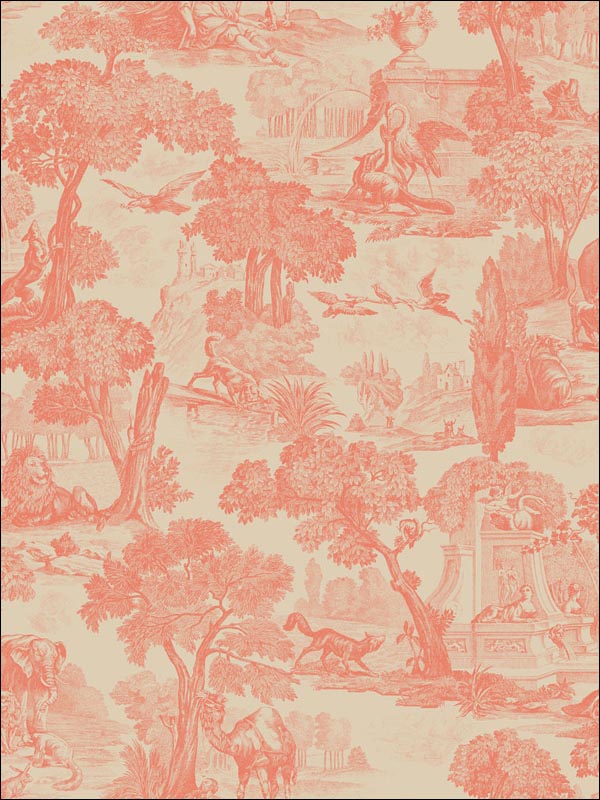 Versailles Coral Wallpaper 9915060 by Cole and Son Wallpaper for sale at Wallpapers To Go