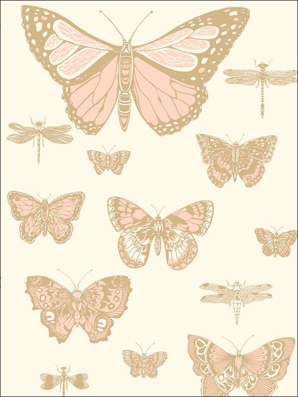 Butterflies and Dragonflies Pink On Iovry Wallpaper 10315066 by Cole and Son Wallpaper for sale at Wallpapers To Go