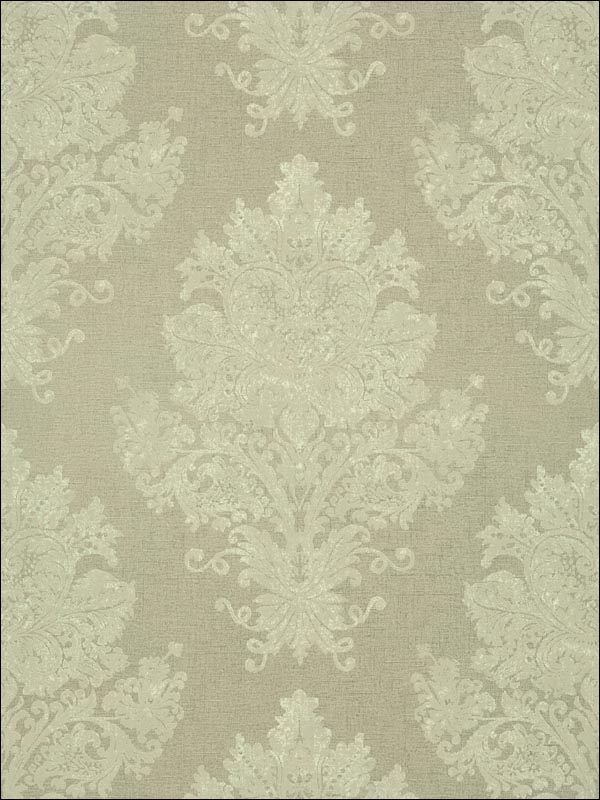Licata Damask Linen Wallpaper T89152 by Thibaut Wallpaper for sale at Wallpapers To Go