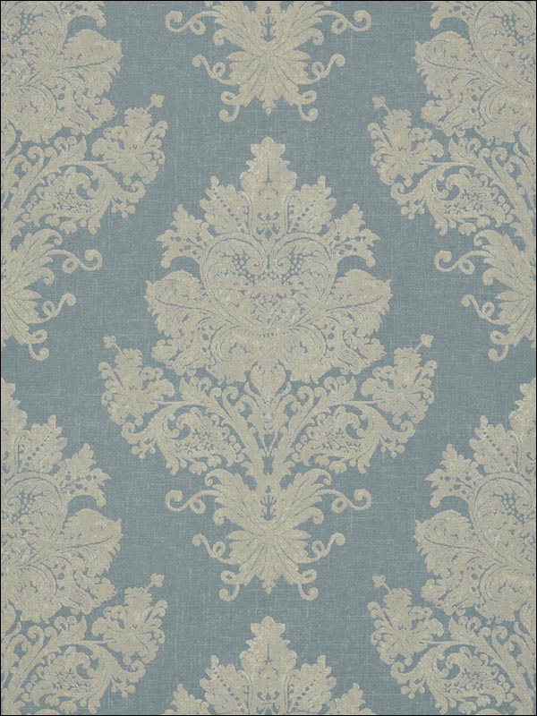 Licata Damask Slate Wallpaper T89154 by Thibaut Wallpaper for sale at Wallpapers To Go