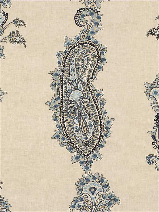Khamsa Paisley Blue Upholstery Fabric 2012113550 by Lee Jofa Fabrics for sale at Wallpapers To Go