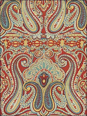 Alsace Paisley Red Blue Multipurpose Fabric 2014124954 by Lee Jofa Fabrics for sale at Wallpapers To Go