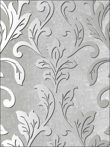 Leaf Scroll Faux Striped Wallpaper TX34843 by Norwall Wallpaper for sale at Wallpapers To Go