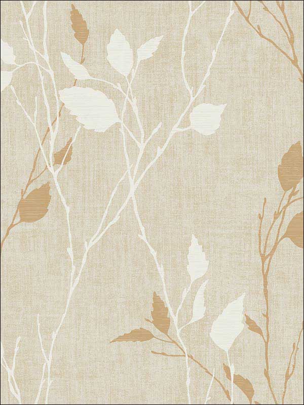 Leaf Trail Linen Look Metallics Wallpaper NA50506 by Pelican Prints Wallpaper for sale at Wallpapers To Go