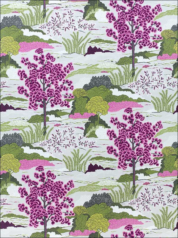 Daintree Fuchsia Fabric F985042 by Thibaut Fabrics for sale at Wallpapers To Go