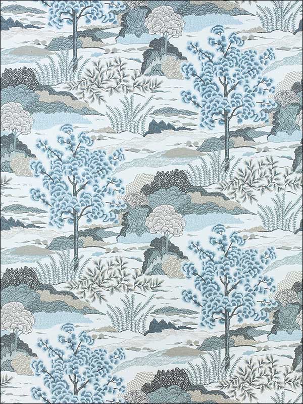 Daintree Aqua Fabric F985043 by Thibaut Fabrics for sale at Wallpapers To Go