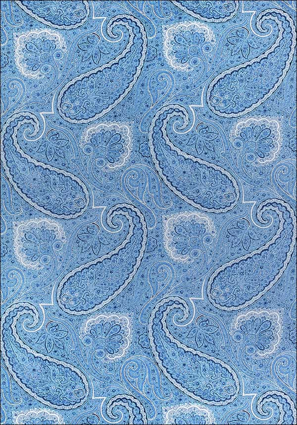 Sherrill Paisley Blue and White Fabric F985079 by Thibaut Fabrics for sale at Wallpapers To Go