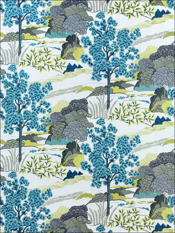 Daintree Embroidery Bluemoon Fabric W785000 by Thibaut Fabrics for sale at Wallpapers To Go