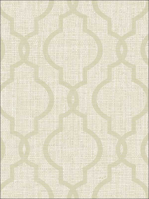Geometric Jute Taupe Quatrefoil Wallpaper PS41705 by Kenneth James Wallpaper for sale at Wallpapers To Go