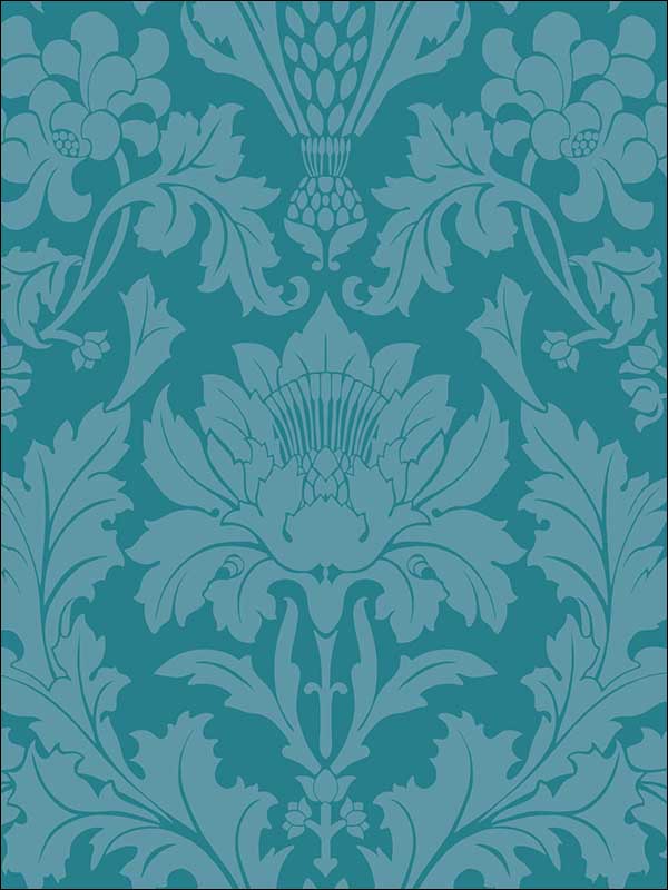 Fonteyn Teal Wallpaper 1087033 by Cole and Son Wallpaper for sale at Wallpapers To Go