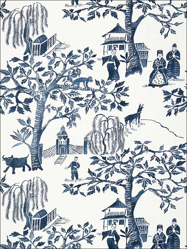 Willow Wood Navy Wallpaper AT7915 by Anna French Wallpaper for sale at Wallpapers To Go