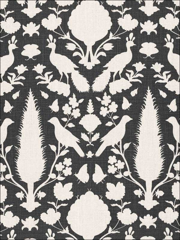 Chenonceau Charcoal Fabric 173563 by Schumacher Fabrics for sale at Wallpapers To Go