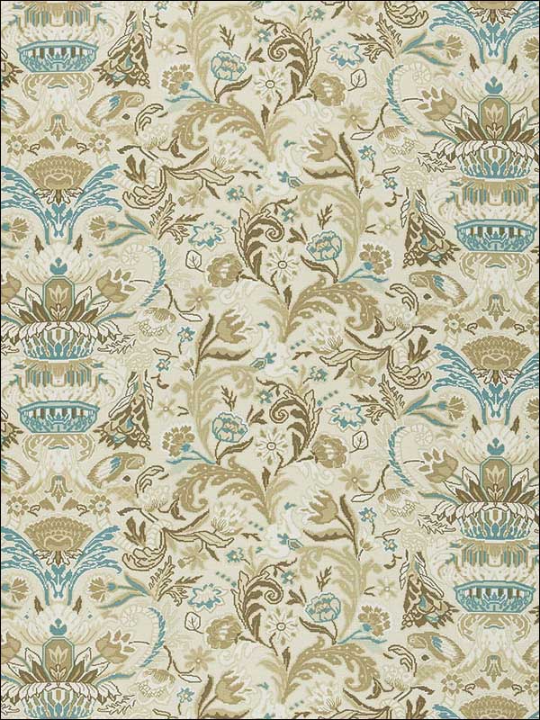 Egerton Tapestry Print Almond Fabric 173622 by Schumacher Fabrics for sale at Wallpapers To Go