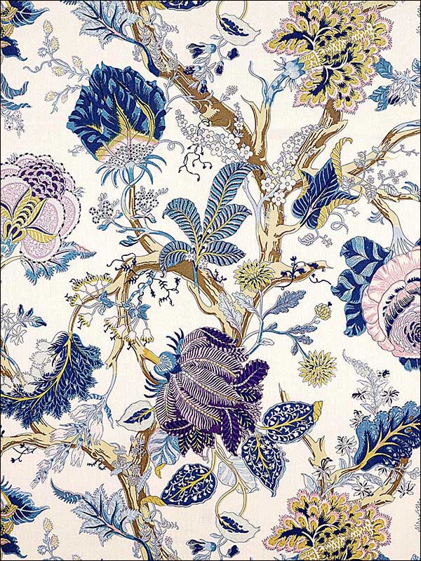Indian Arbre Hyacinth Fabric 175781 by Schumacher Fabrics for sale at Wallpapers To Go