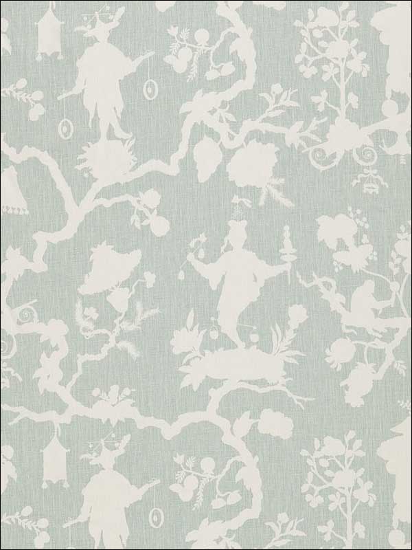 Shantung Silhouette Print Mineral Fabric 174580 by Schumacher Fabrics for sale at Wallpapers To Go