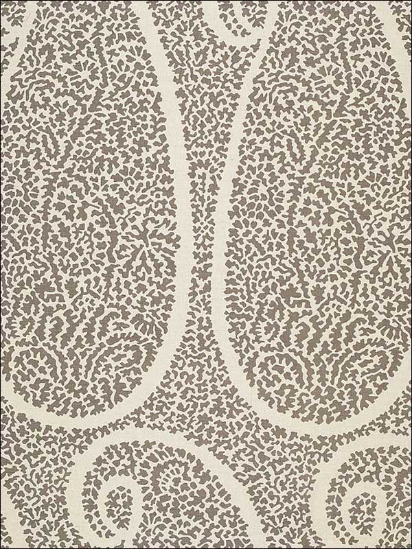 Ambala Paisley Greige Fabric 174640 by Schumacher Fabrics for sale at Wallpapers To Go