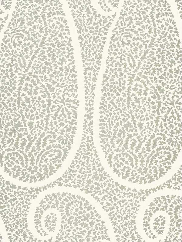 Ambala Paisley Fog Fabric 174642 by Schumacher Fabrics for sale at Wallpapers To Go